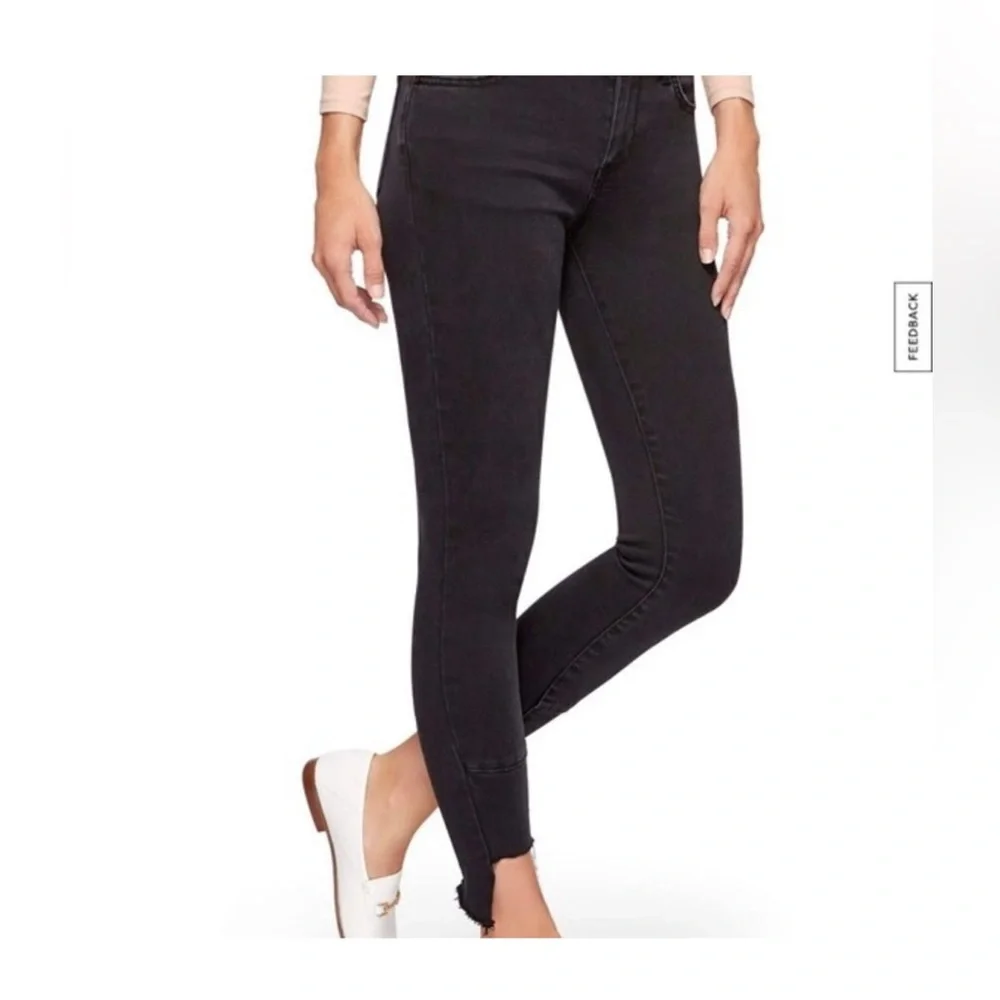 Sam Edelman ‘The Kitten’ Mid-Rise Skinny Ankle Jean - Black Frayed Sz 33